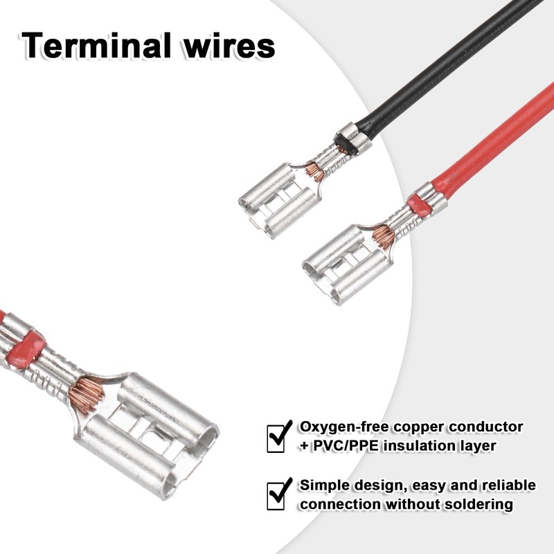 sourcing map 30Pcs Double Head Female Spade Crimp Terminal with