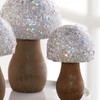 Glitter Mushrooms, set of 3, silver chunky glitter, cute mushroom