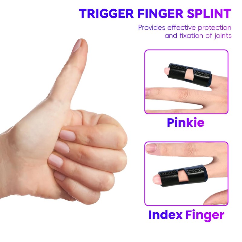 Bozenu 2 PCS Small Finger Splint, Adjustable Trigger Finger Splint,