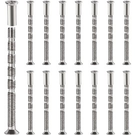 STOUCLA M5 Connection Screws with Sleeves, Sleeve Screws, Nickel-Plated Steel Connecting Screws, with Sleeve Tear-off Screw for Door Handle, Drawer, Cabinet, Keyhole, Pack of 15
