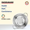 Fackelmann Abseihschüssel, Küchensieb aus Edelstahl, Nudelsieb mit Griffen (Farbe: Silber),
