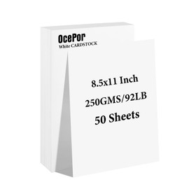 50 Sheets White Cardstock 8.5” x 11”, 92lb/250gsm Card Stock, Thick Card Stock Paper, Heavy Cardstock Paper for Printer, Resume, Scrapbooks, Art, Crafts, Business Cards