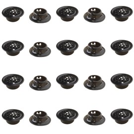 Aoktorkit 20Pcs Round Ventilation Grilles 19mm Stainless Steel Air Vent Louver Hole Soffit Vent Mesh Hole for Cabinet Wardrobe Shoe Cabinet, Black