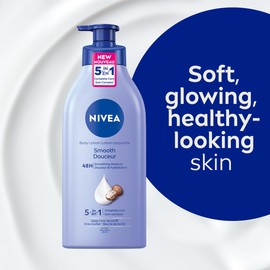 NIVEA NIVEA Smooth Body Lotion | 48H Smoother Skin |Daily Moisturizer | Light, Non-greasy | with Shea Butter | For Dry Skin | 625mL Pump Bottle