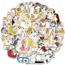 214pcs Cat Stickers, Lifany Funny Cartoon Cute Cat Stickers Waterproof, Vinyl Animal Stickers for Water Bottle, Scrapbook, Laptop, Phone, Skateboard, for Kids Teen Girls Adults