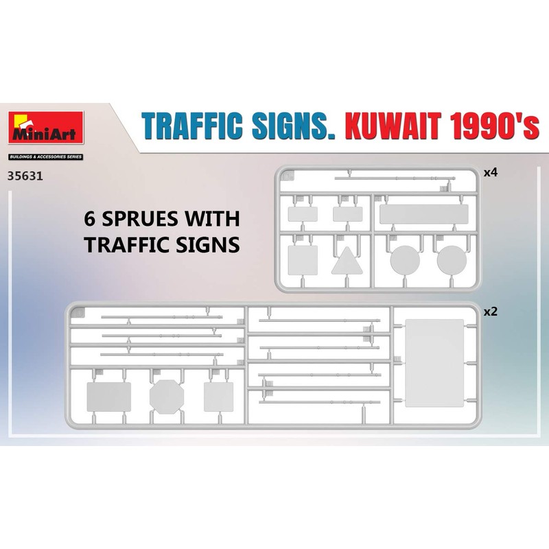 Mini Art 1/35 Kuwait Road Sign Set 1990s Plastic Model