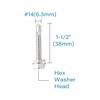 IMScrews 25pcs #14 x 1-1/2" Stainless Hex Washer Head Self