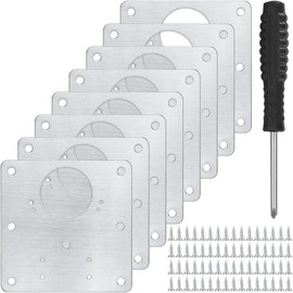 10 count Cabinet Hinge Repair Plates Kits, Kitchen Cupboard Door Hinge Repair Plates, Stainless Steel Hinge Repair Fixing Bracket Plate Kit with Screws/ for Kitchen Furniture Cabinet Door:_10