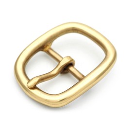CRAFTMEMORE Solid Brass Belt Buckle Single Prong Buckle for Replacement, DIY Leather Craft SCBB (1 1/8 Inch - FR227)