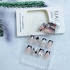 Short Square Press on Nails Black French Tip Fake Nails