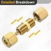 sourcing map 2Pcs Brass Compression Tube Fitting, 10mm Tube OD