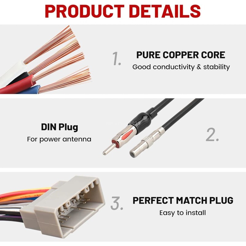 Red Wolf Single DIN Radio Dash Install Kit W/Wire Harness