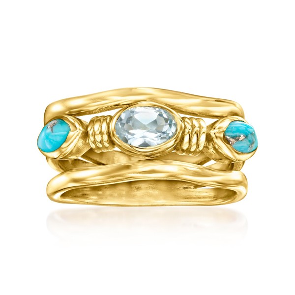 Ross-Simons Turquoise and .50 Carat Sky Blue Topaz Ring in