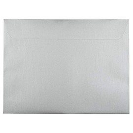JAM PAPER 9 x 12 Open End Catalog Metallic Envelopes - Silver Stardream - 25/Pack