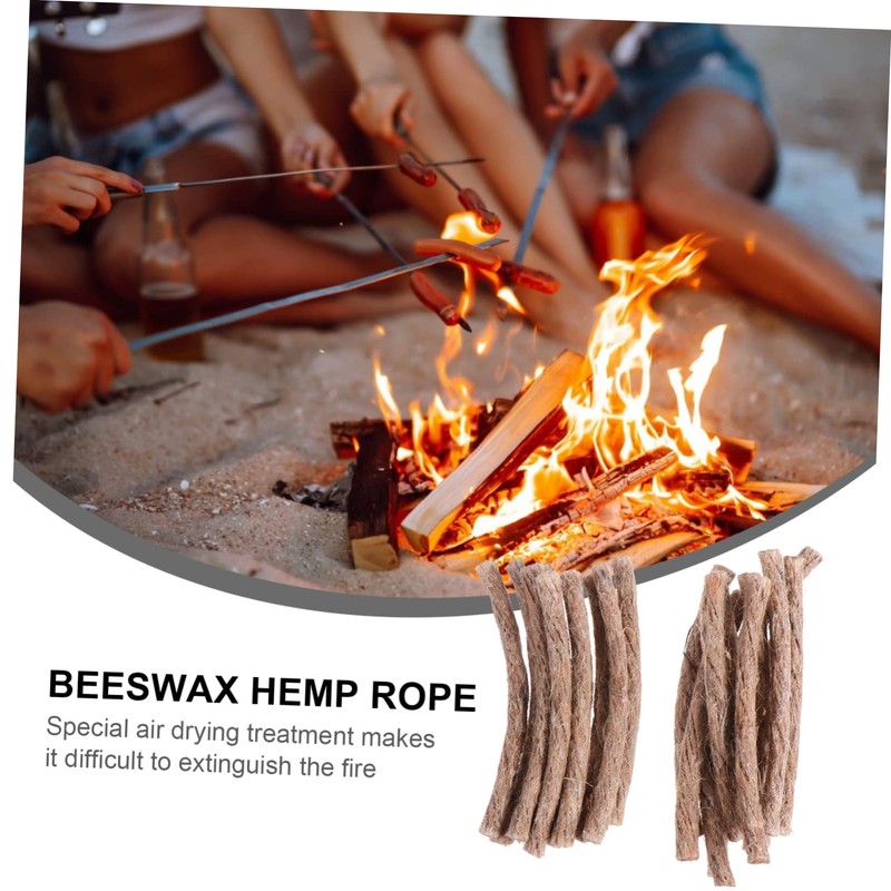 KOMBIUDA 80pcs Outdoor Camping Fire Starter Rope Beeswax for Hiking