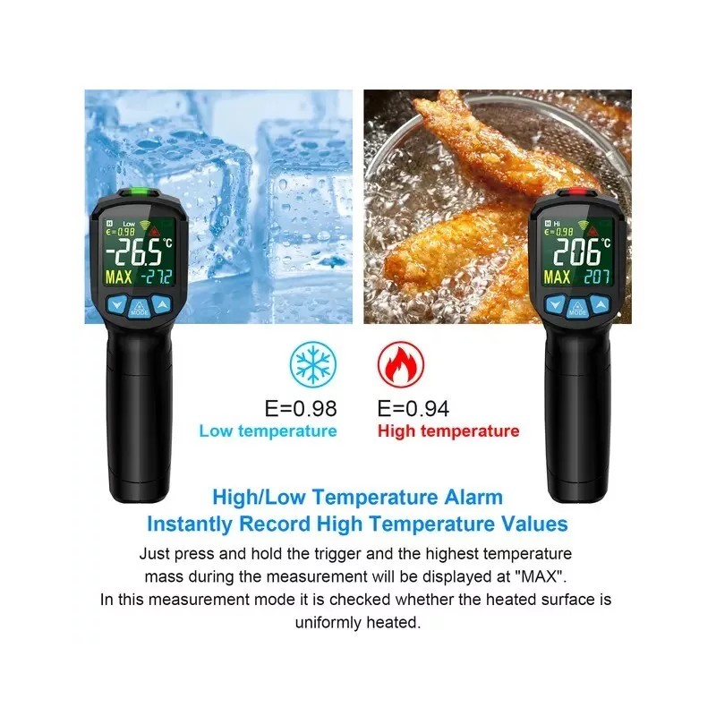 Mestek Infrared thermometer temperature Meter with K Probe