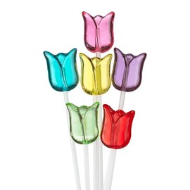 Sparko Sweets Tulip Twinkle Pops Lollipops, Made in USA, 100 Count, 11-Inch Stems, Multi-Flavor & Color, – Ideal for Spring Weddings, Garden Parties, Easter Celebrations, and Candy Buffets (Pink, Purple, Red, Blue, Green, Yellow), 4 lbs