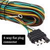 Seamaka 25ft 4 Wire 4-Flat Trailer Light Wiring Harness Extension