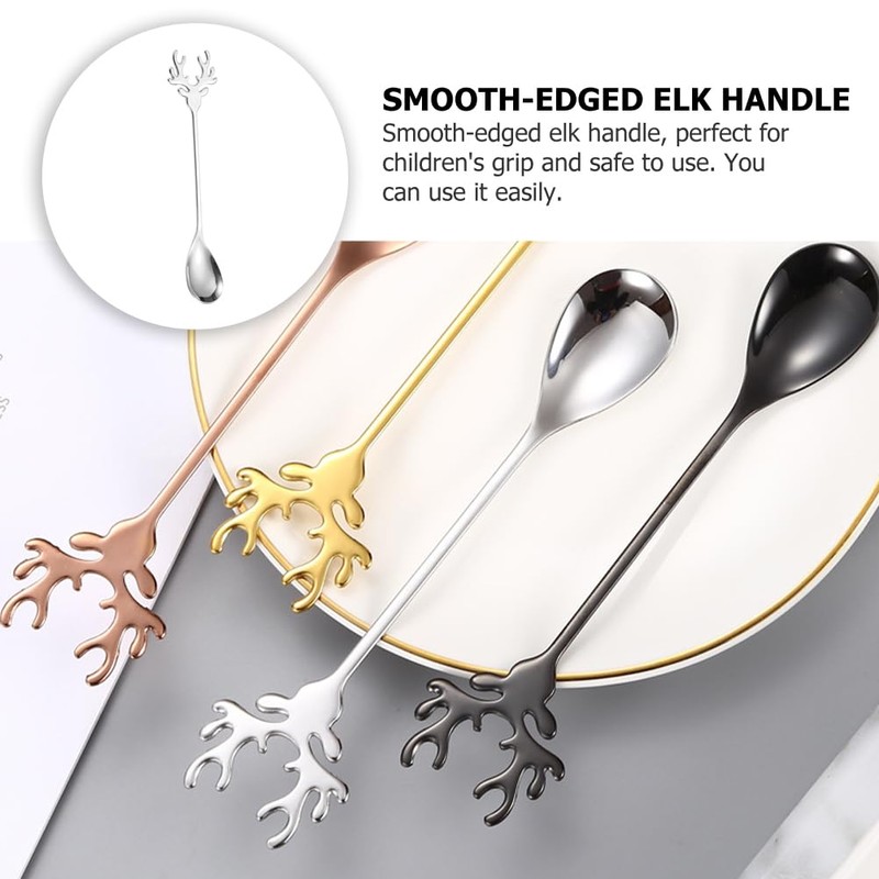 BESTonZON Coffee Spoons 12 Pieces Cartoon Spoons Espresso Christmas Spoon