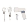 Electric Hand Mixer Warm White Cordless Rechargeable 2000mAh Battery Stainless