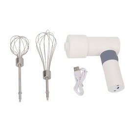Electric Hand Mixer Warm White Cordless Rechargeable 2000mAh Battery Stainless Steel Hand Mixer for Household