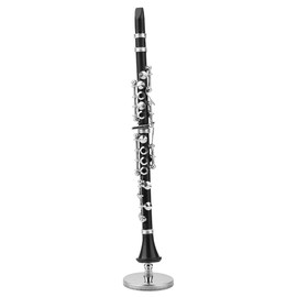 Mini Clarinet Model, Musical Clarinet Instrument Ornaments with Stand and Case,Craft Coffee Dollhouse Decor,Birthday Christmas Valentine Clarinet Gift