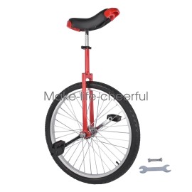 OE QUALITY 24 Inch Steel Rim Unicycle Electric Skidproof Cycling Sports Exercise Tool Red