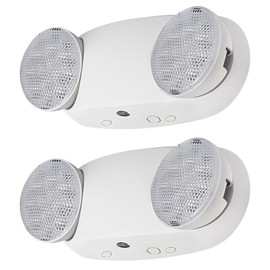 Enjvvs LED Emergency Lighting with Battery Backup & Two Adjustable Heads, Battery for 90 Minutes Emergency Duration, Combo for Business, 120V/277V AC, UL Listed, 2 Pack