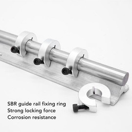 4Pcs Linear Rail Stop Collars, Anti Collision Shaft Limit Fixing Rings, ID 16MM OD 35MM Thickness 10MM Linear Rail Shaft Stop Collars for SBR16, Aluminum Alloy