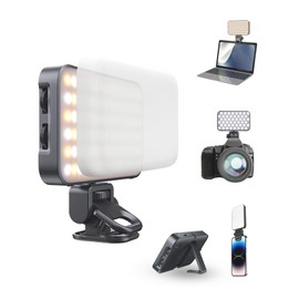 TONEOF 96 LED Luz para Celular con Difusor Suave y Soporte,Recargable Magnético Portatil Selfie Luz con Clip,2500k-9000K Iluminación Ajustable para Grabar Videos,Cámaras,Tabletas, Zoom Call,Fotografía