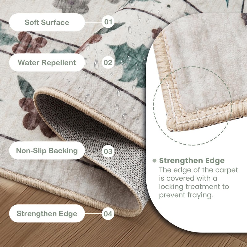 TOOHUB Hallway Runner Rug 2x6, Washable Rugs Runner Area Rug