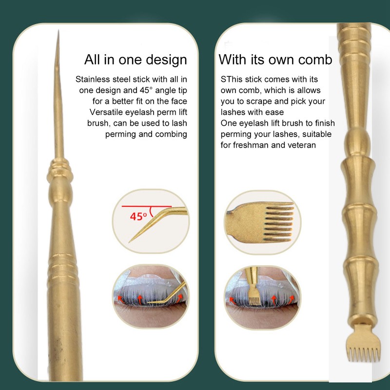 3pcs Stainless Steel Eyelash Lift Brushes Double Ended Lash Separator