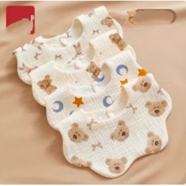 Wholesale Infant 2 Layers Breathable Bibs Baby Lovey Soft Lace-up Closure Washable Towel for Boy GirlSize: 3T, Color: Other