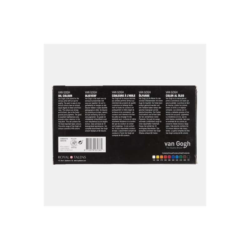 Van Gogh Oil Paints - Set of 10, Assorted Colors,