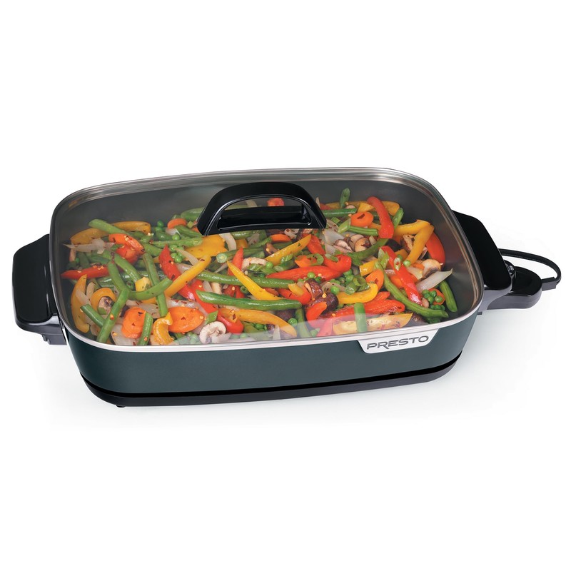 Presto 06858 16-Inch Slimline Electric Skillet with Glass Cover -