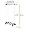 Whitmor Deluxe Adjustable Garment Rack - Rolling Clothes Organizer -