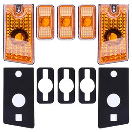 LBRST Replacement for Hummer H2 Cab Roof Lights Housing 2003-2009 for Hummer H2 SUT Cab Roof Top Clearance Marker LED Light Lamps Cab Marker Roof Running Top Lights w/ T10 5-5050-SMD Yellow LED Bulbs