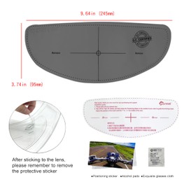 XII WY Universal Motorcycle Helmet Shield, Anti-Fog Film, UV400, Polarised, Grey Colour, Visor Lens Insert, Anti-Fog, 9.5 cm x 25 cm