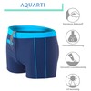 Aquarti Men's Swimming Trunks Short with Contrast Piping, 010 Dark