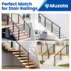 Muzata Black Stair Cable Railing Post 36 Inch for 25-35