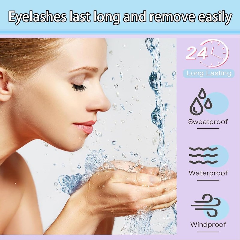 Magnetic Eyelashes Natural Look, Magnetic Lashes with Applicator, 2 Pair