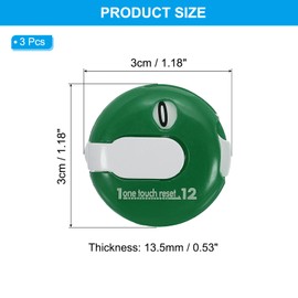 PATIKIL Golf Score Counter Set of 3 Mini Golf Shot Stroke Attachment Counters Clicker Clip for Golfer Glove Bag Hat Green White