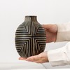Black and White Vase Home Décor, Modern Ceramic Geometric Vase