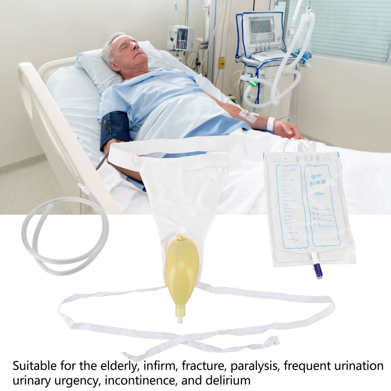 Urine Collector Bag 1000ml Reusable Skin Friendly Silicone Urine Drainage