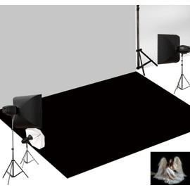Kate Photography Floor Mat Pure Black Photography Rubber Flooring Backdrop Mat Floor Photography Drop for Photo Studio Props, 5x4ft
