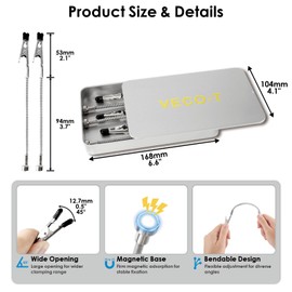 6PCS Magnetic Flexible Gooseneck Arm Alligator Clips Set, Helping Hands Tool with Independent Magnetic Base 丨 Insulated Clips for Soldering, PCB Holder, Model Building, Miniature Painting