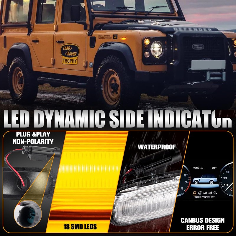 OZ-LAMPE LED Dynamic Side Indicator for Land Rover Discovery 2
