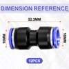 Bwintech 12 pieces 16 mm straight pneumatic plug-in connection, 2-way