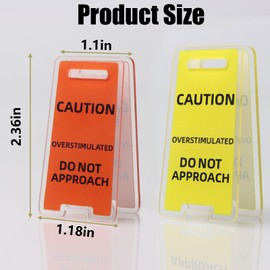 LiLiSSUCCY 8 Pack Funny Sticky Note Holder - Caution Overstimulated Desk Sign, Answer Desk Rates Sign for Work, Mini Funny Office Decor (Yellow+Red)