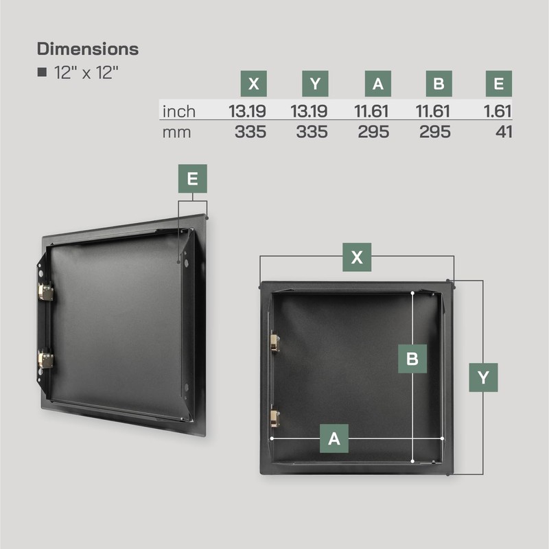Vent Systems 12'' x 12'' Inch Anthracite Metal Access Panel